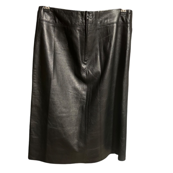 BCBG Max Azria Black 100% leather pencil skirt size 6 - Picture 2 of 9
